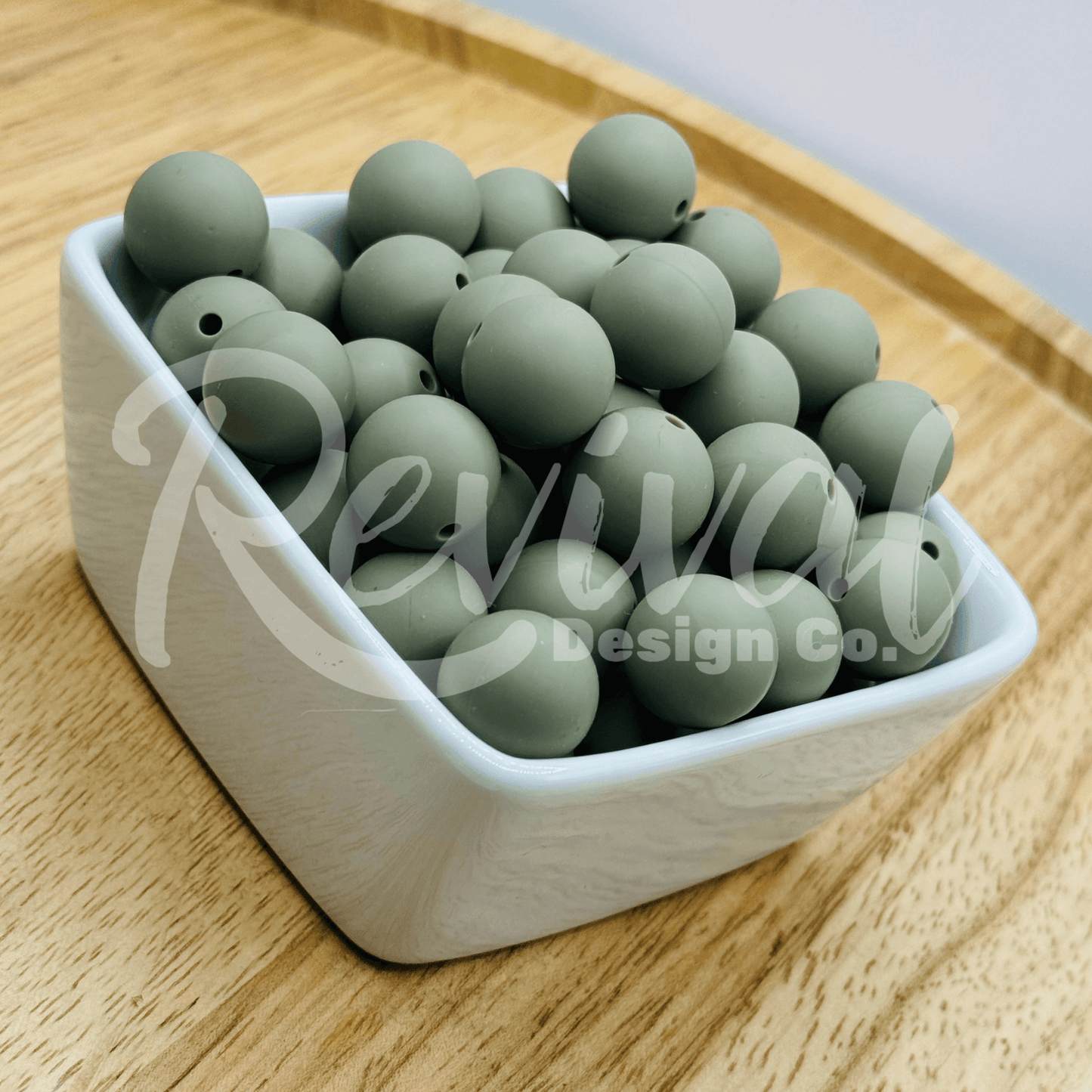 15mm Solid Color Silicone Bead - Safari Green