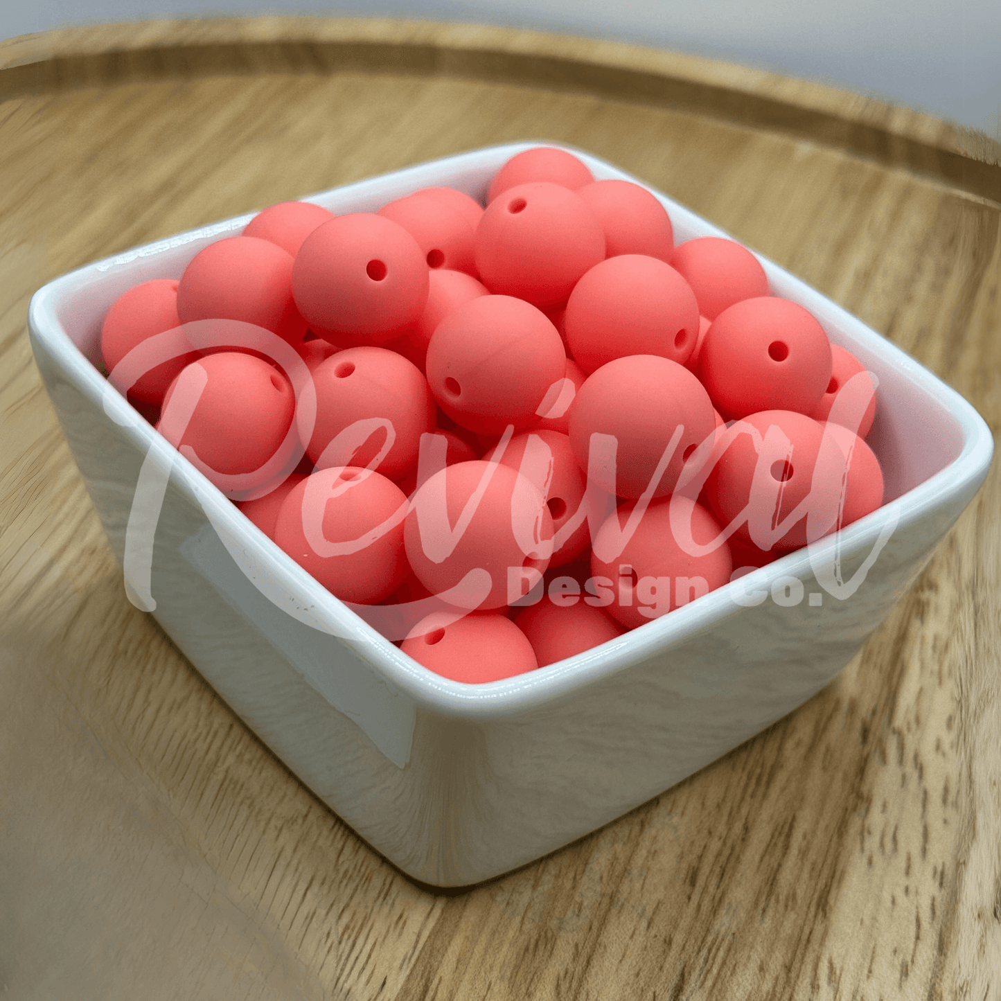 15mm Solid Color Silicone Bead - Salmon