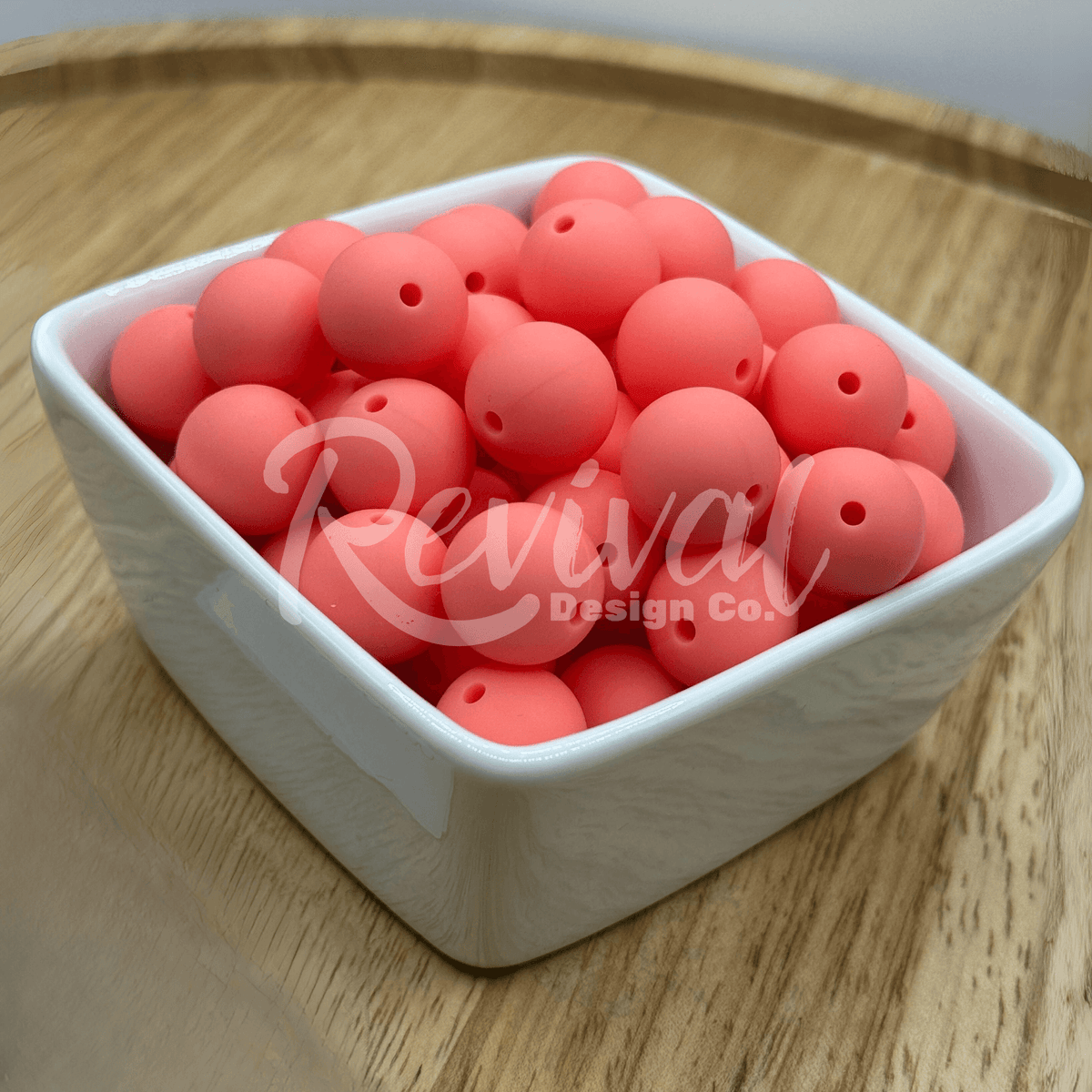 15mm Solid Color Silicone Bead - Salmon