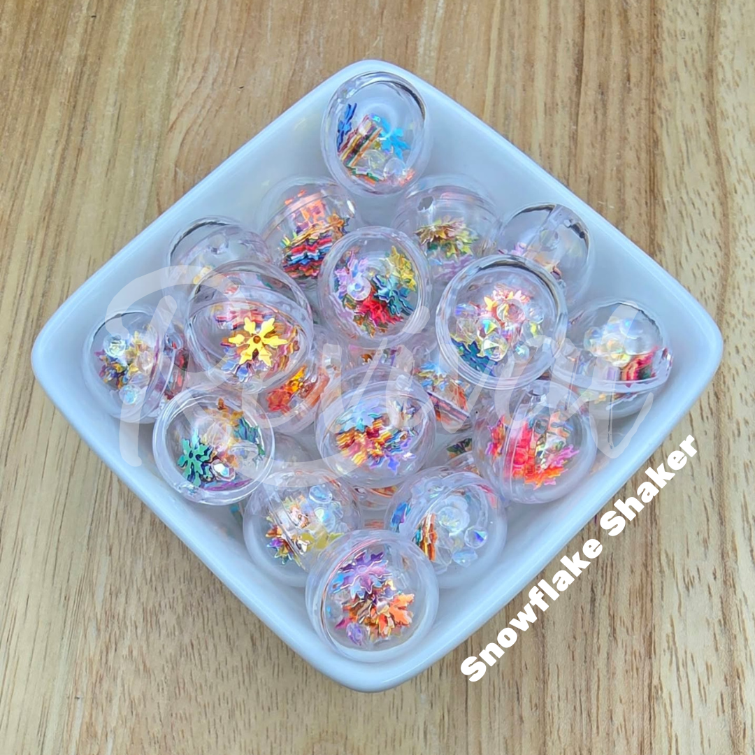 Acrylic Snowflake Shaker Beads