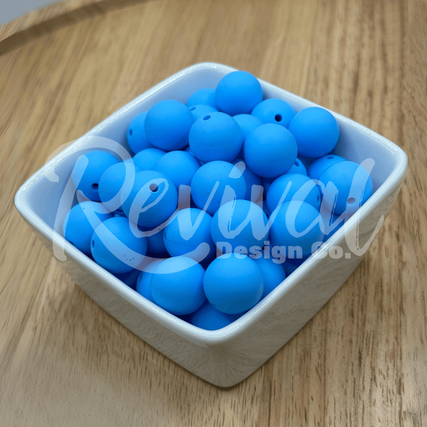 15mm Solid Color Silicone Bead - Sky Blue