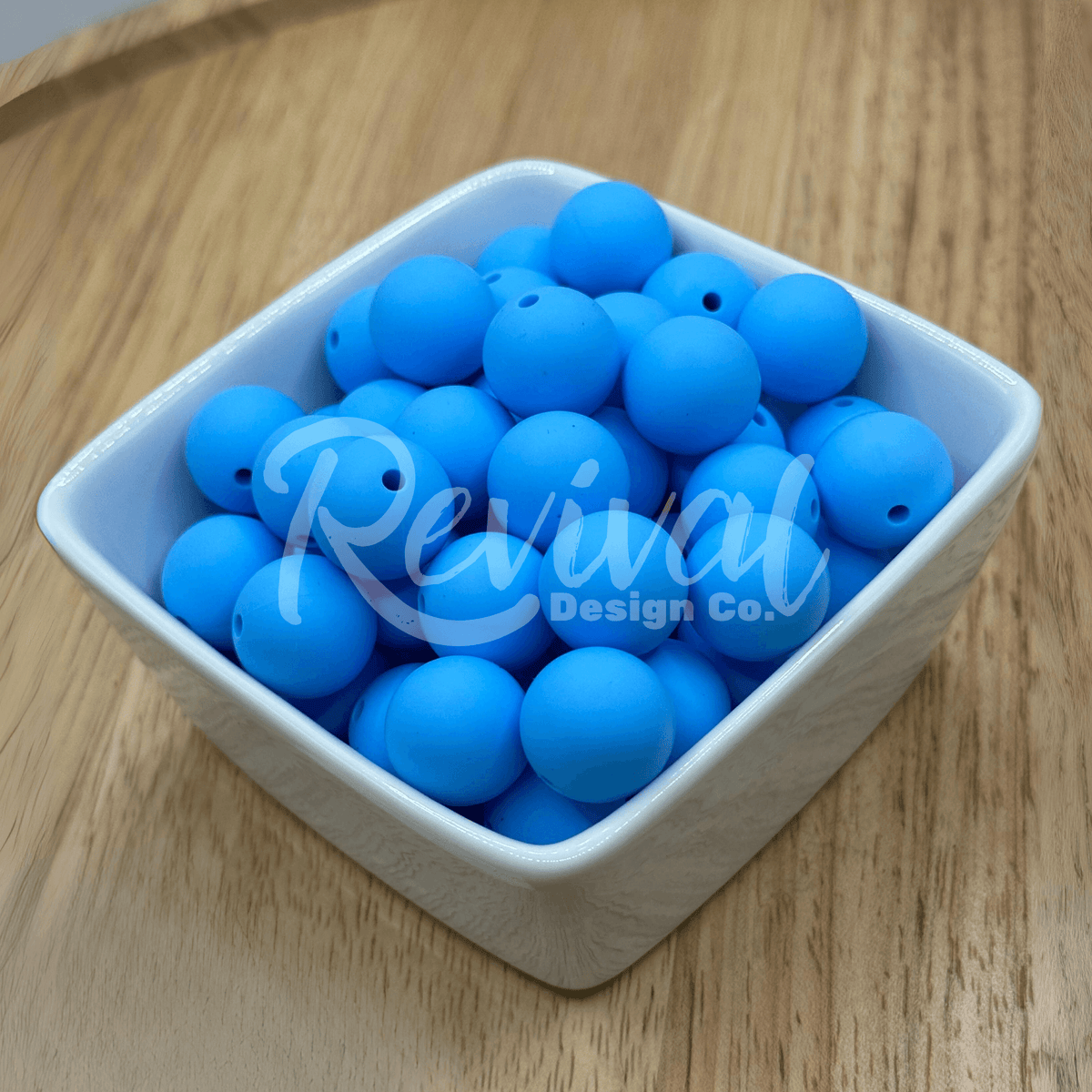 15mm Solid Color Silicone Bead - Sky Blue