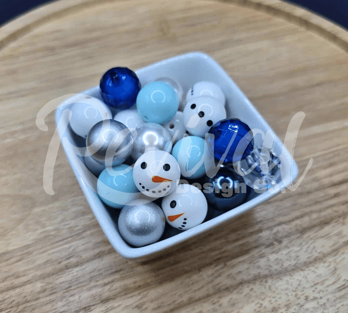 20mm Acrylic Bead Scoop Mix - Snowman Edition