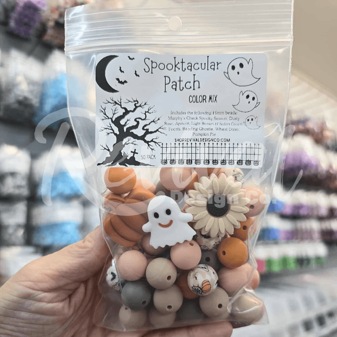 Spooktacular Patch Color Mix - Focals & 15mm Silicone Beads - 50 Pack