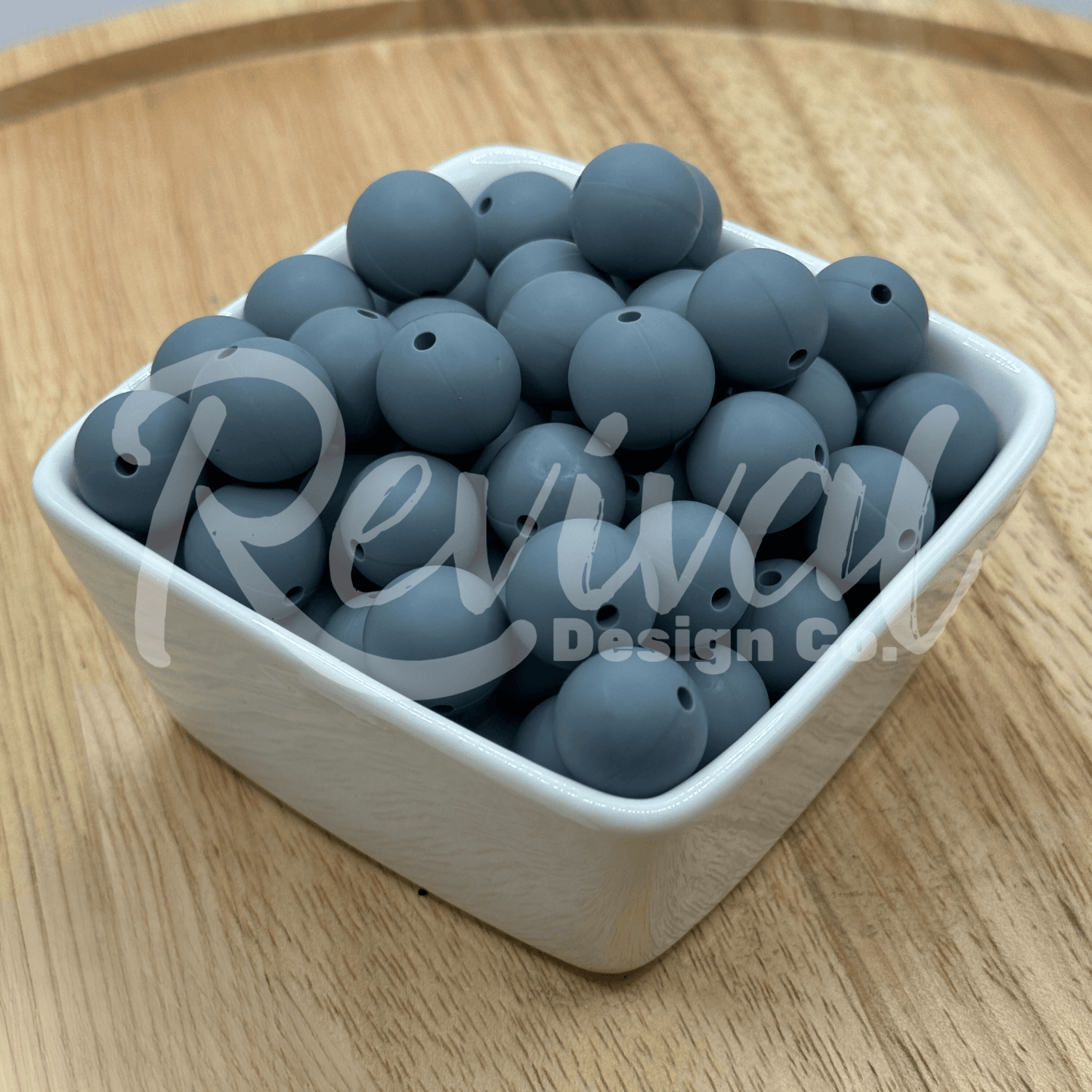 15mm Solid Color Silicone Bead - Storm