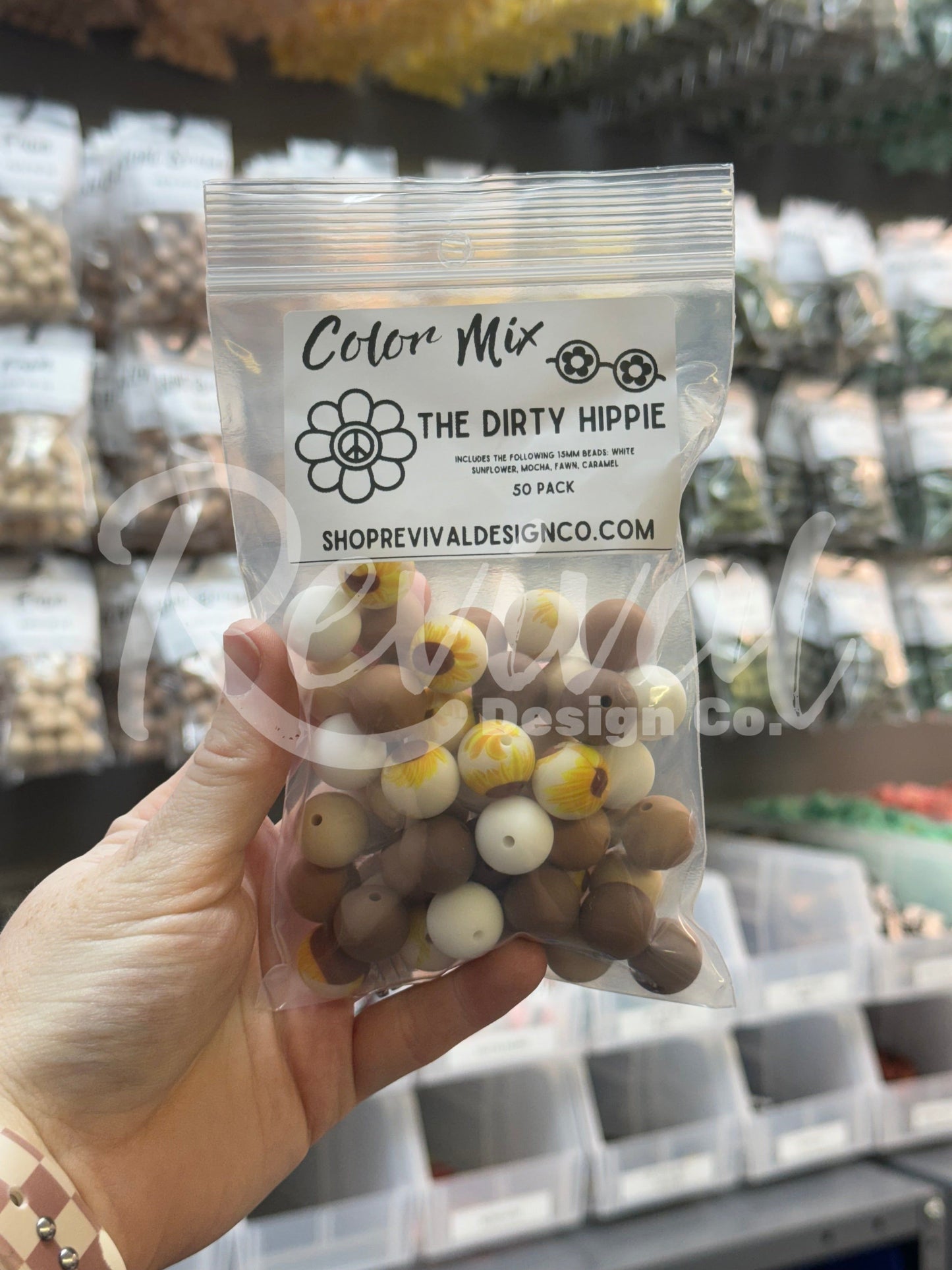 The Dirty Hippie Color Mix - 15mm Silicone Beads - 50 Pack