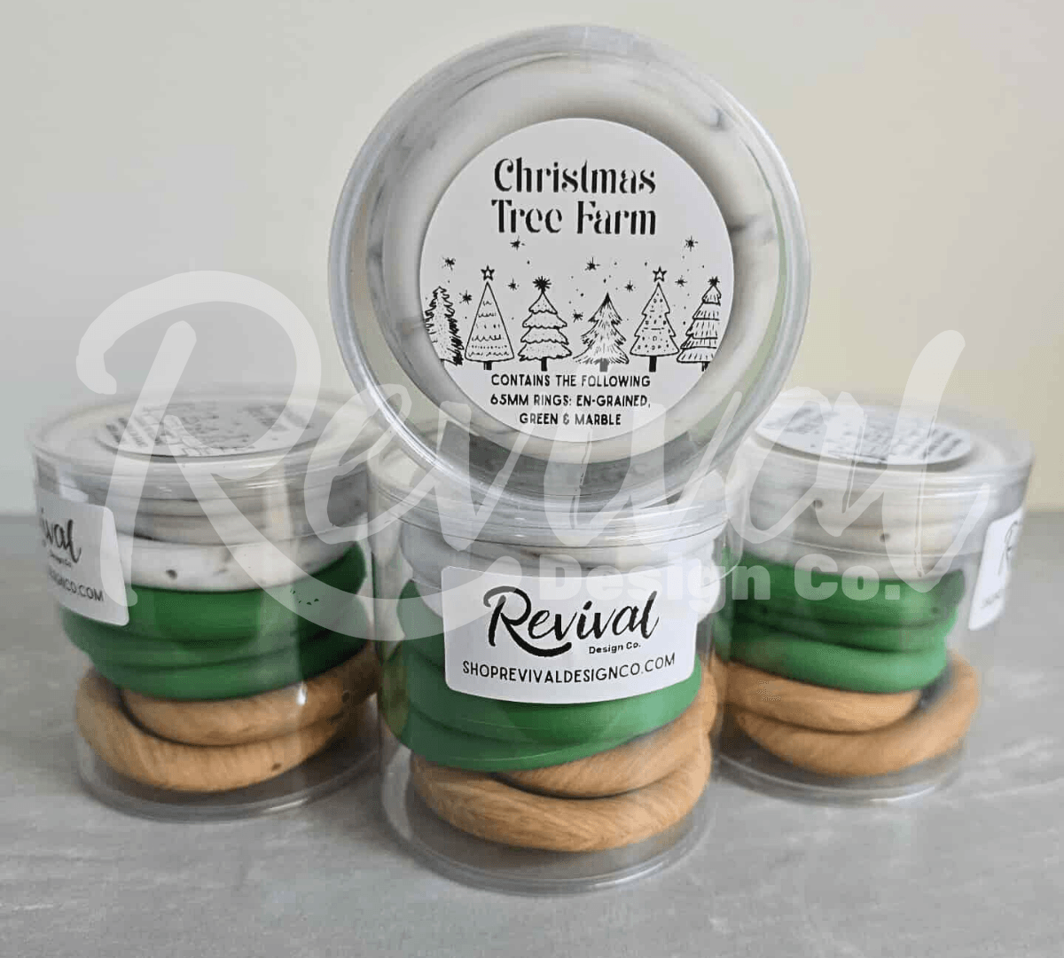 65mm Car Charm Stack - Christmas Tree Farm