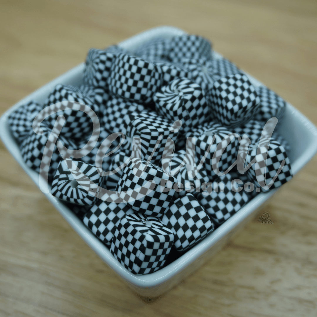 Hypnotic - 14mm Silicone Cube Bead