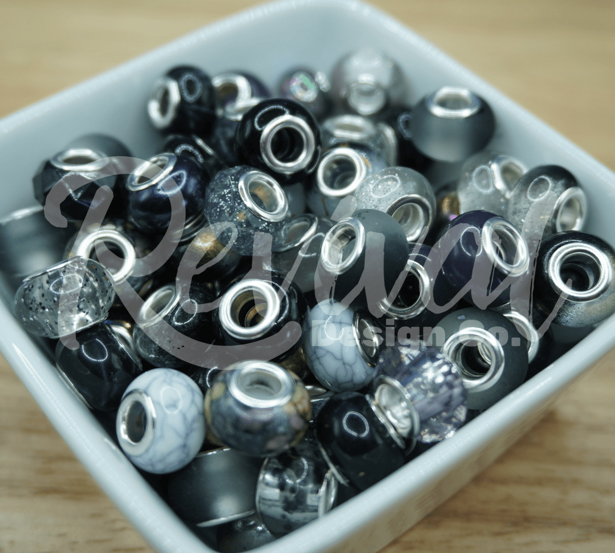 14mm Crackle Spacers - Nocturne - Pack of 25
