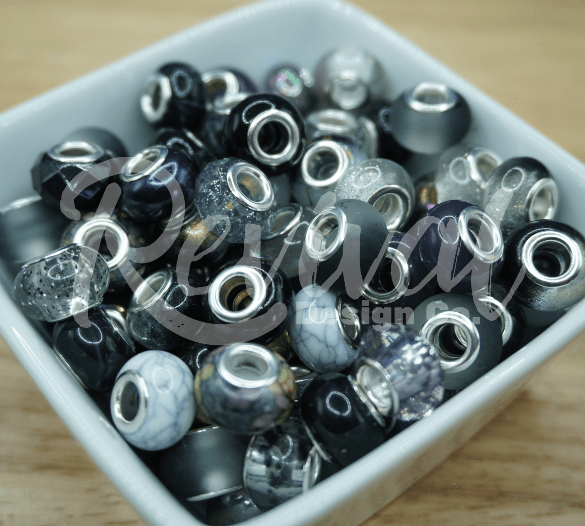 14mm Crackle Spacers - Nocturne - Pack of 25