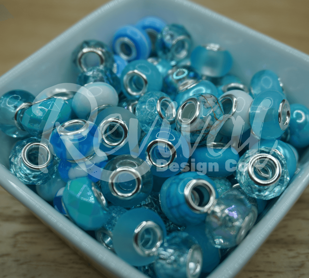 14mm Crackle Spacers - Beachcomber - Pack of 25
