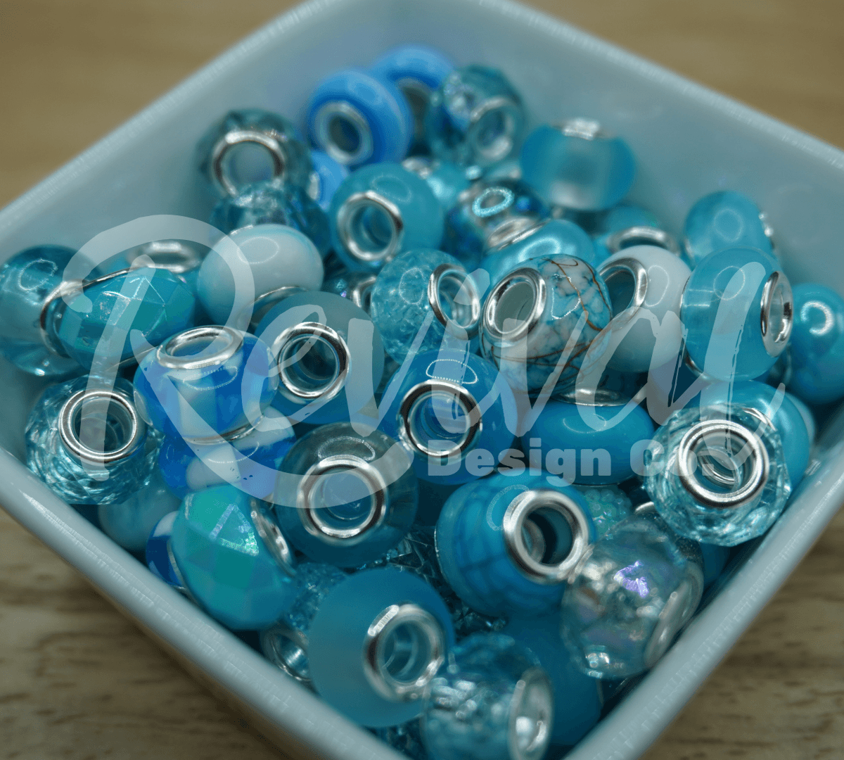 14mm Crackle Spacers - Beachcomber - Pack of 25