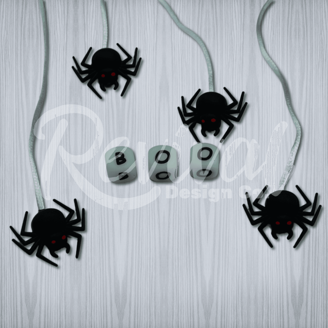 "BOO" - Glowing 12mm Silicone Letter Bead Set (PACK OF 5)