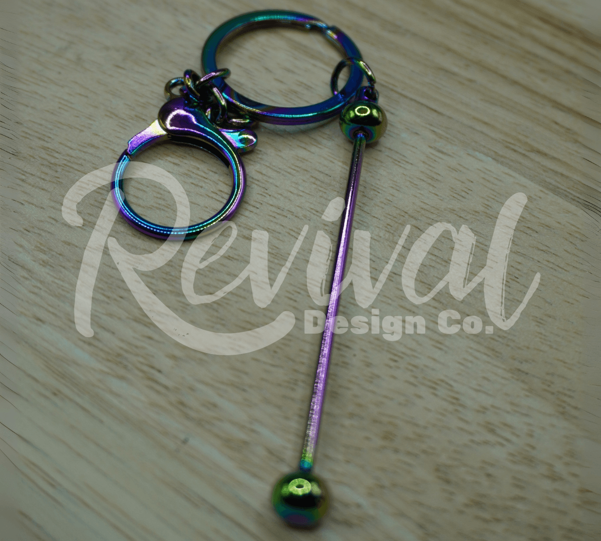 Beadable Bar Keychain - Oil Slick