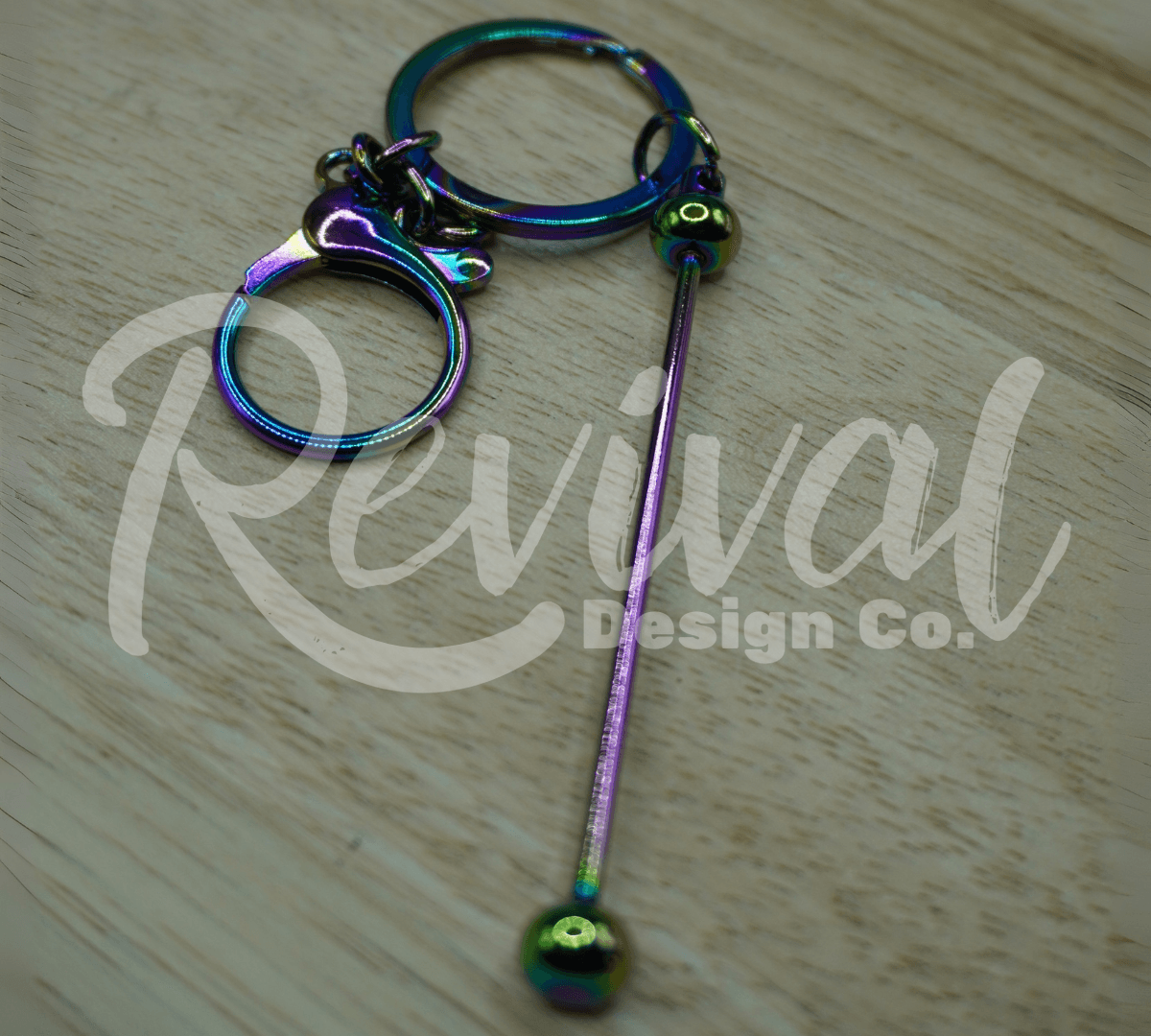Beadable Bar Keychain - Oil Slick