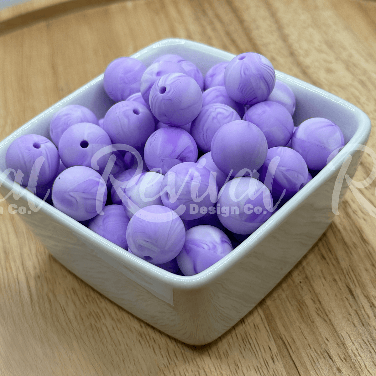 15mm Swirl Silicone Bead - Lavender Fields
