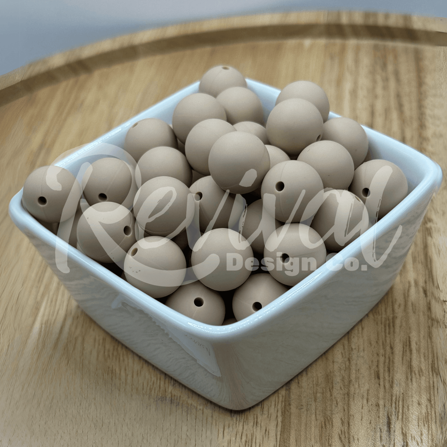 15mm Solid Color Silicone Bead - Light Brown