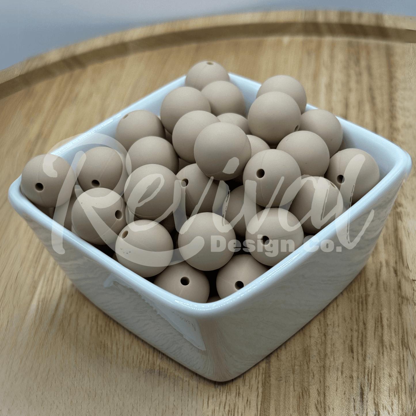 15mm Solid Color Silicone Bead - Light Brown