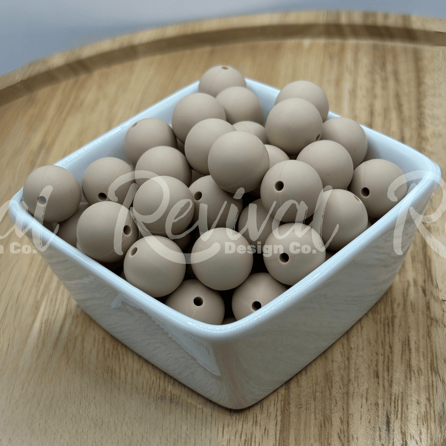 15mm Solid Color Silicone Bead - Light Brown