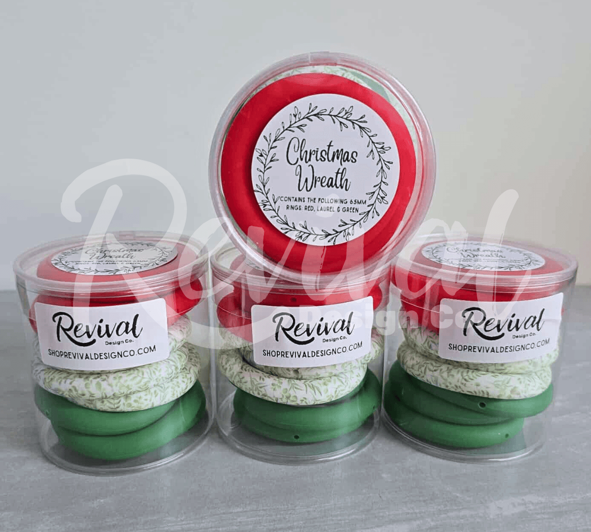 65mm Car Charm Stack - Christmas Wreath