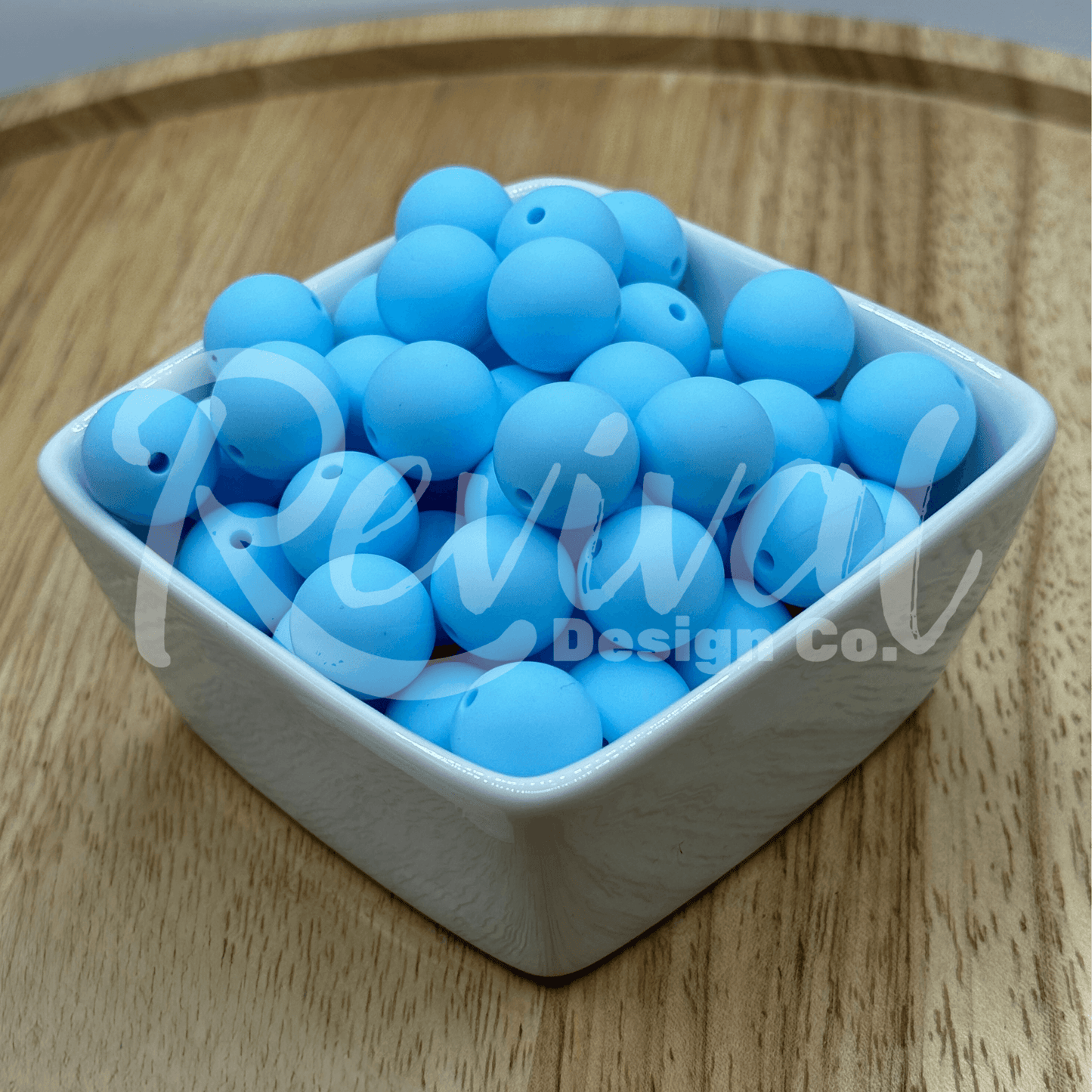 15mm Solid Color Silicone Bead - Aquamarine