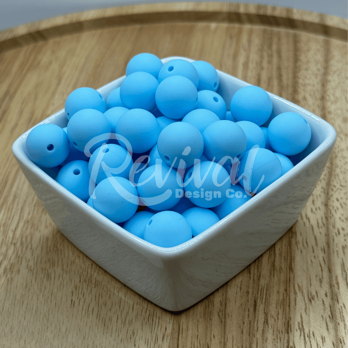 15mm Solid Color Silicone Bead - Aquamarine