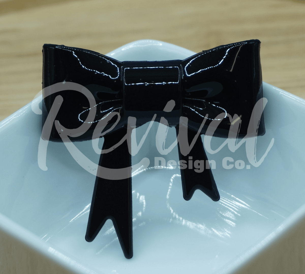 Black - Silicone Bow Focal/Straw Topper