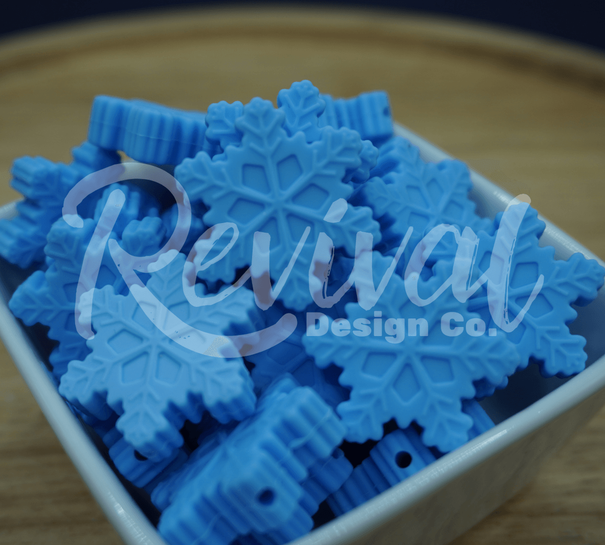 Blue Snowflake - Silicone Focal Bead