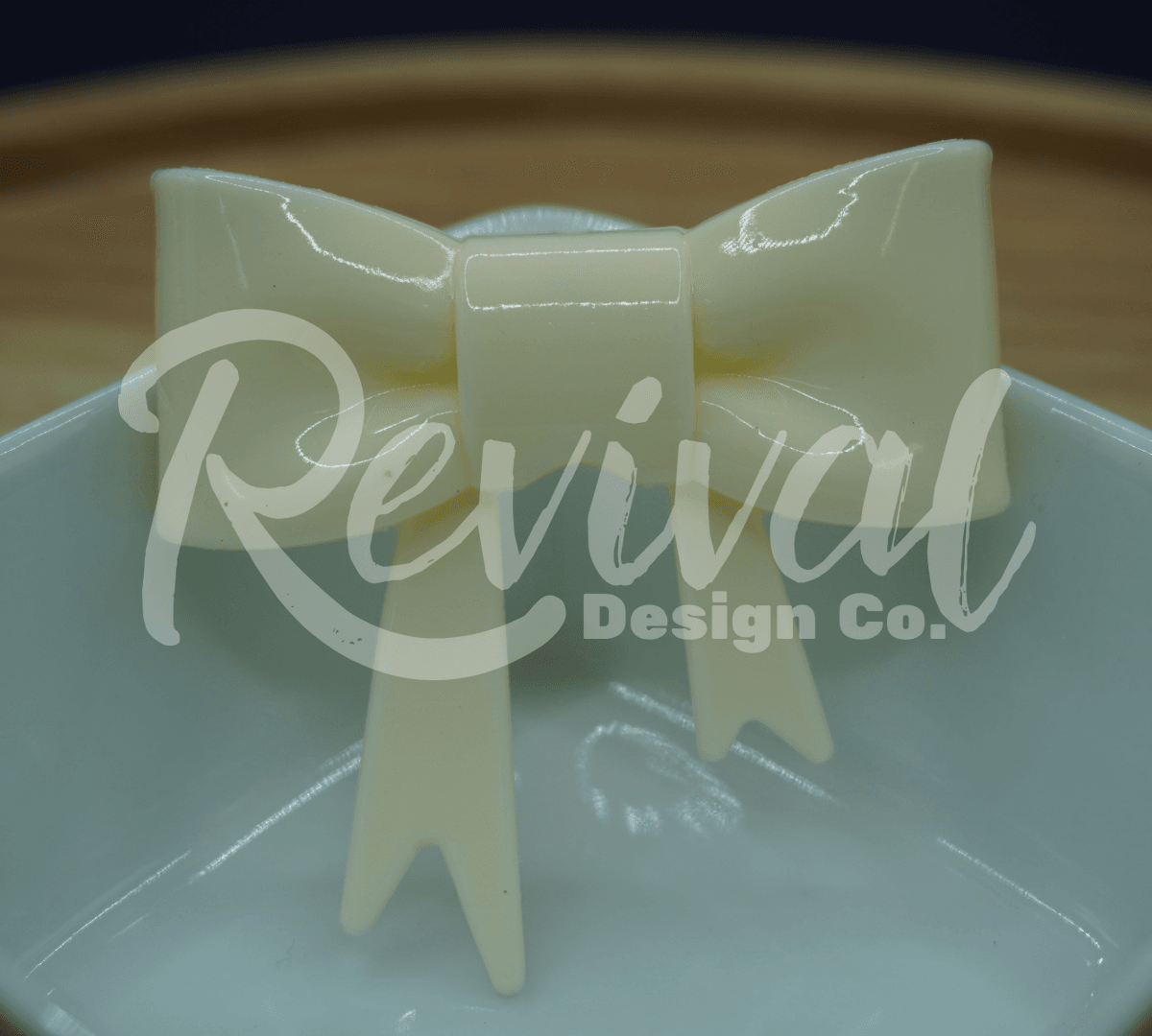 Cream - Silicone Bow Focal/Straw Topper