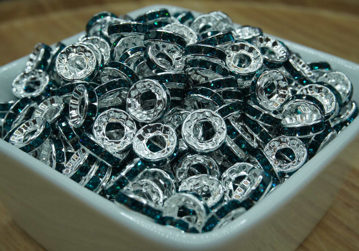 LARGE HOLE 10mm Rhinestone Spacers - Fiji