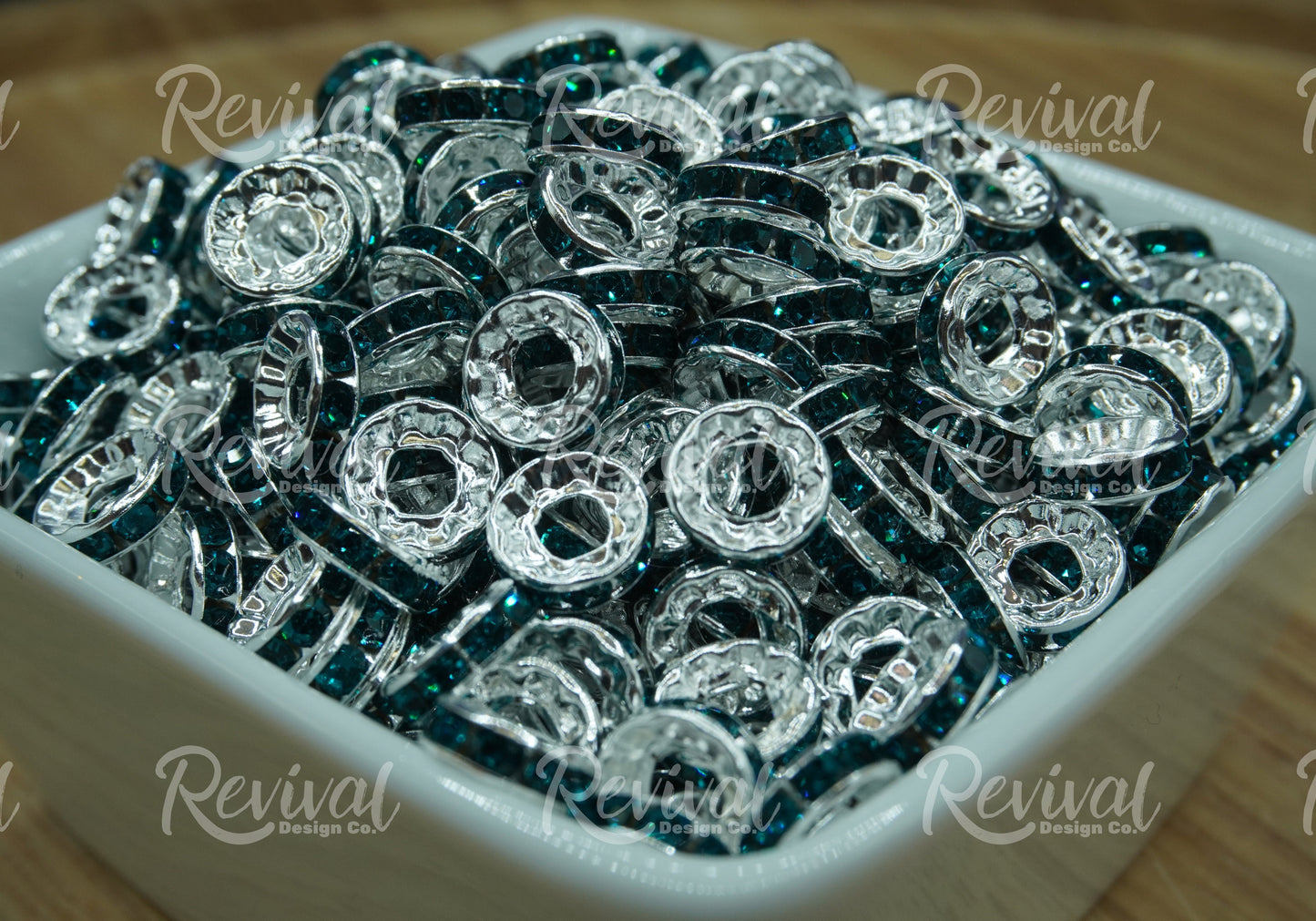 LARGE HOLE 10mm Rhinestone Spacers - Fiji