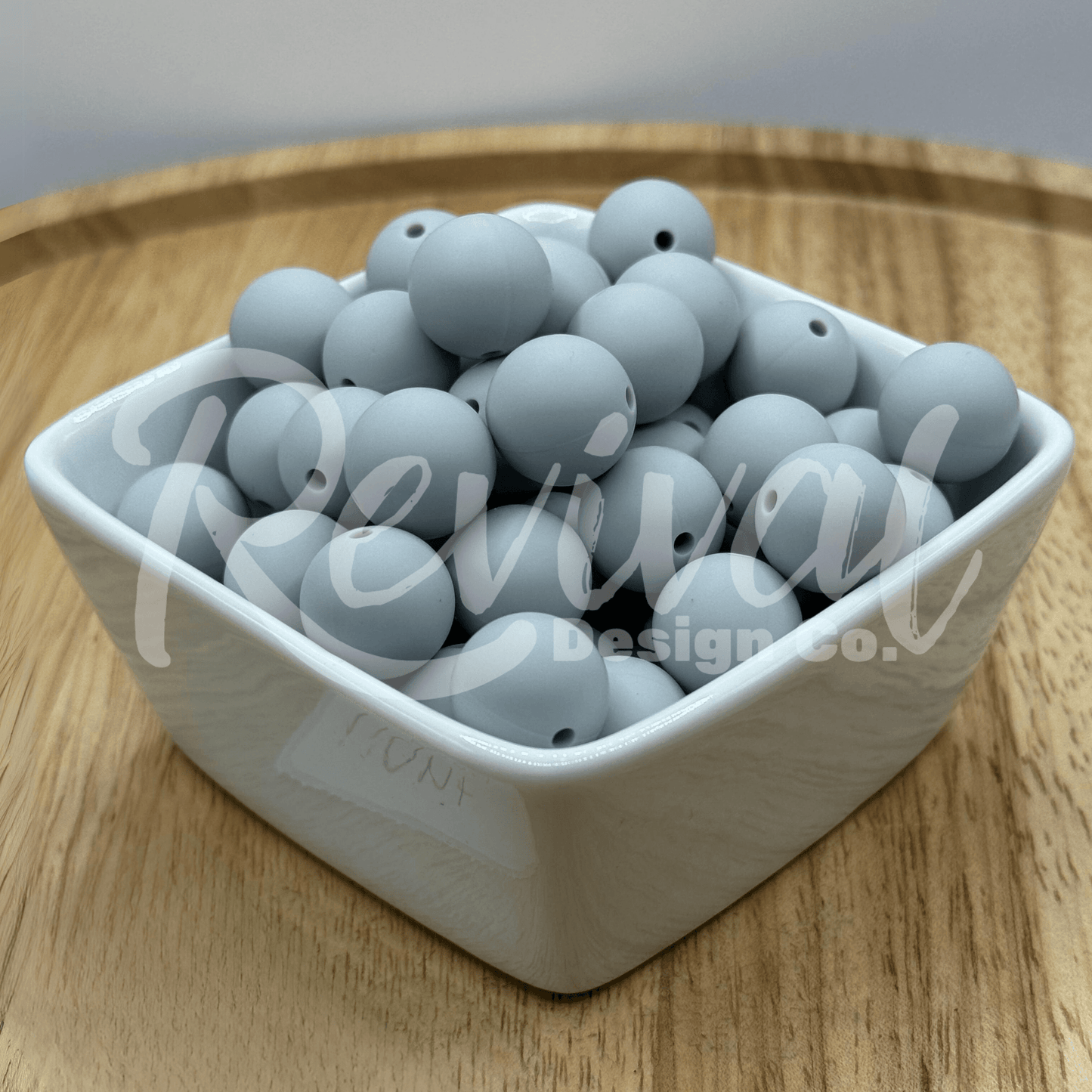 15mm Solid Color Silicone Bead - Light Gray