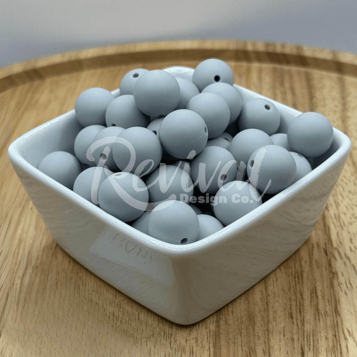 15mm Solid Color Silicone Bead - Light Gray