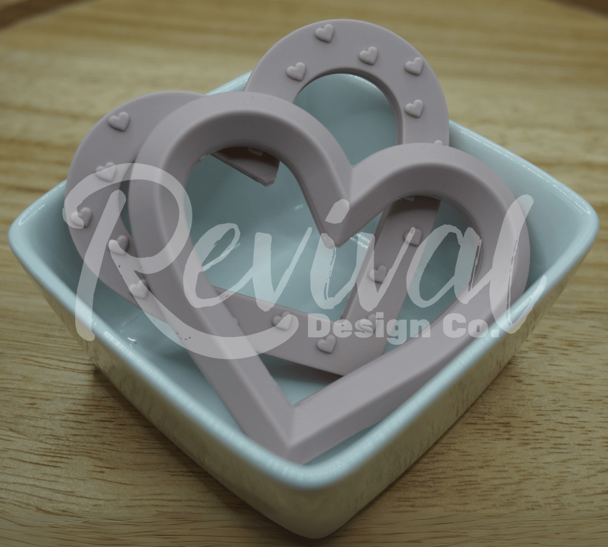 Mauve - 80mm Silicone Heart Ring/Teether