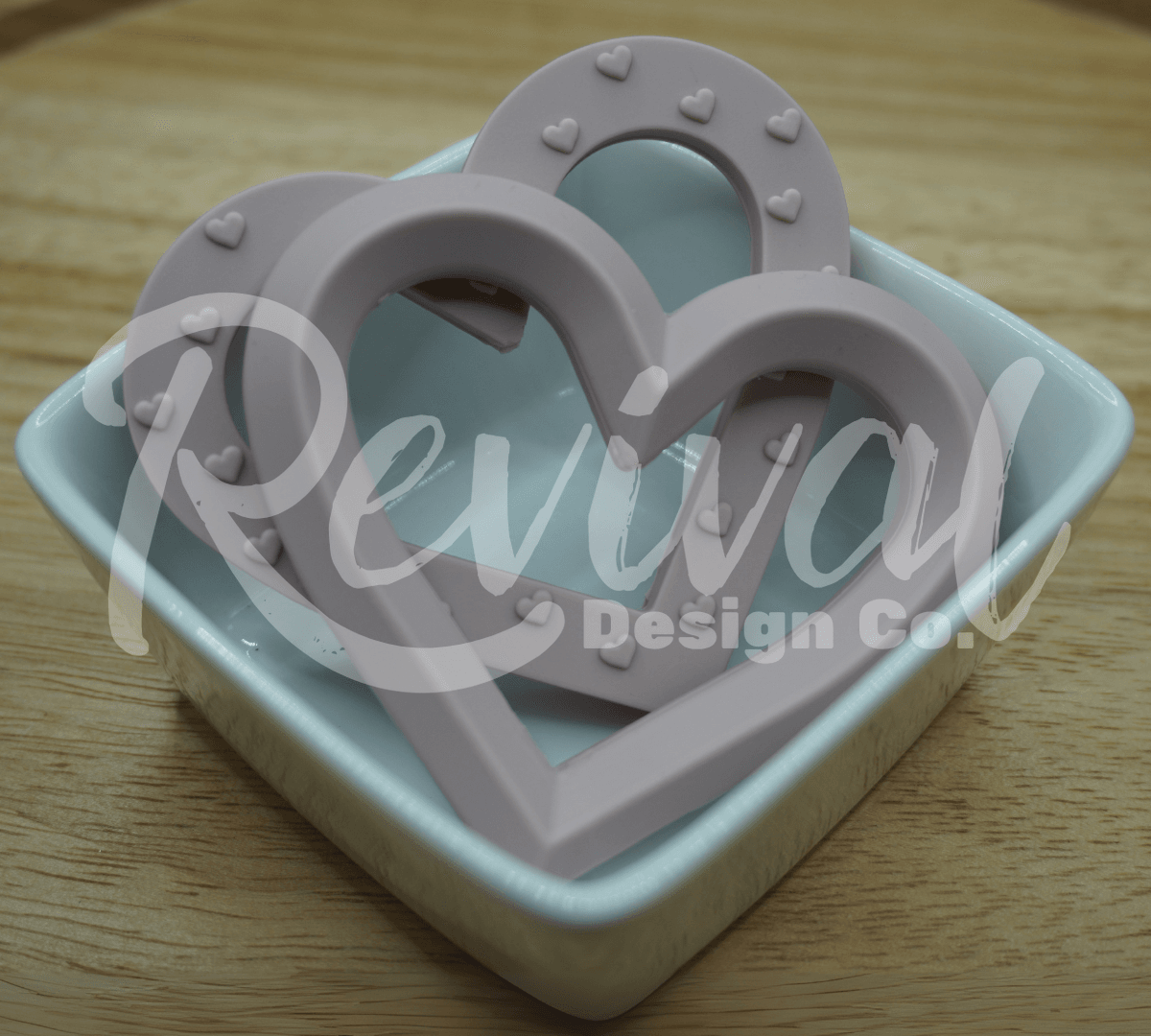 Mauve - 80mm Silicone Heart Ring/Teether
