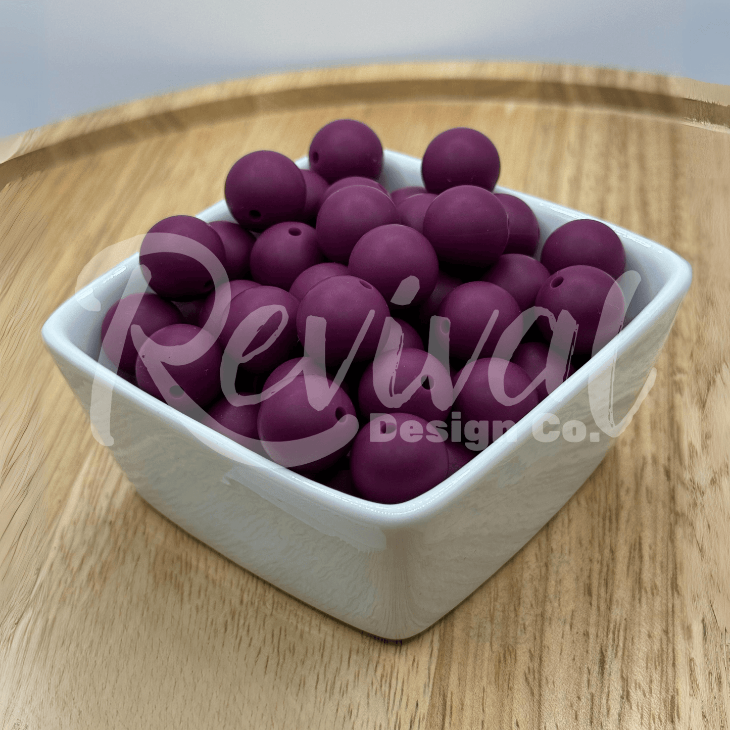 15mm Solid Color Silicone Bead - Mulberry