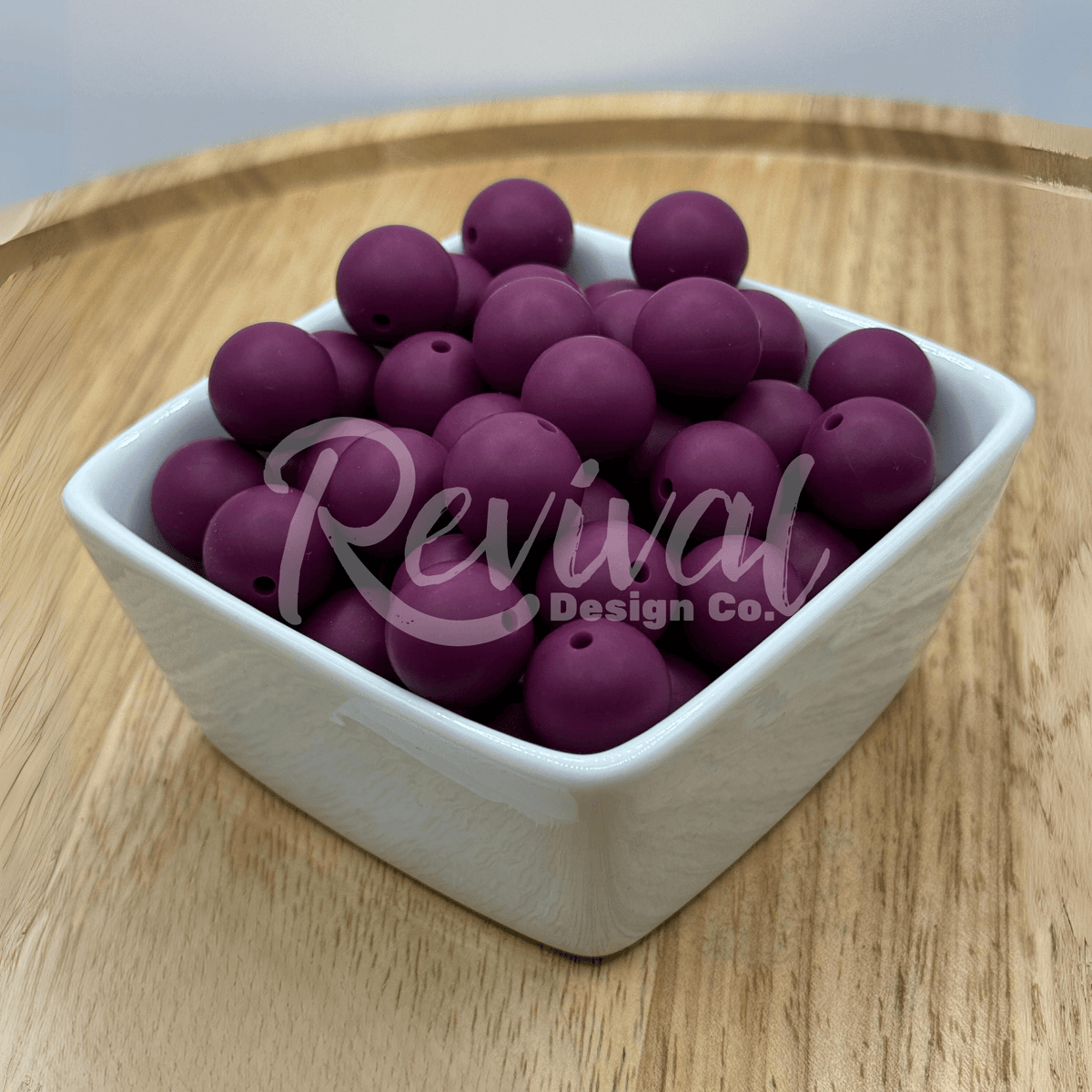 15mm Solid Color Silicone Bead - Mulberry