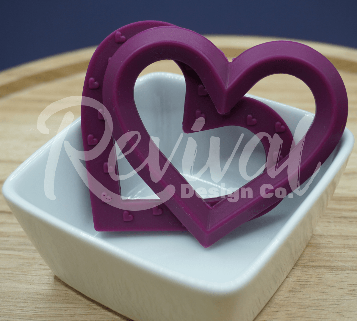 Mulberry - 80mm Silicone Heart Ring/Teether