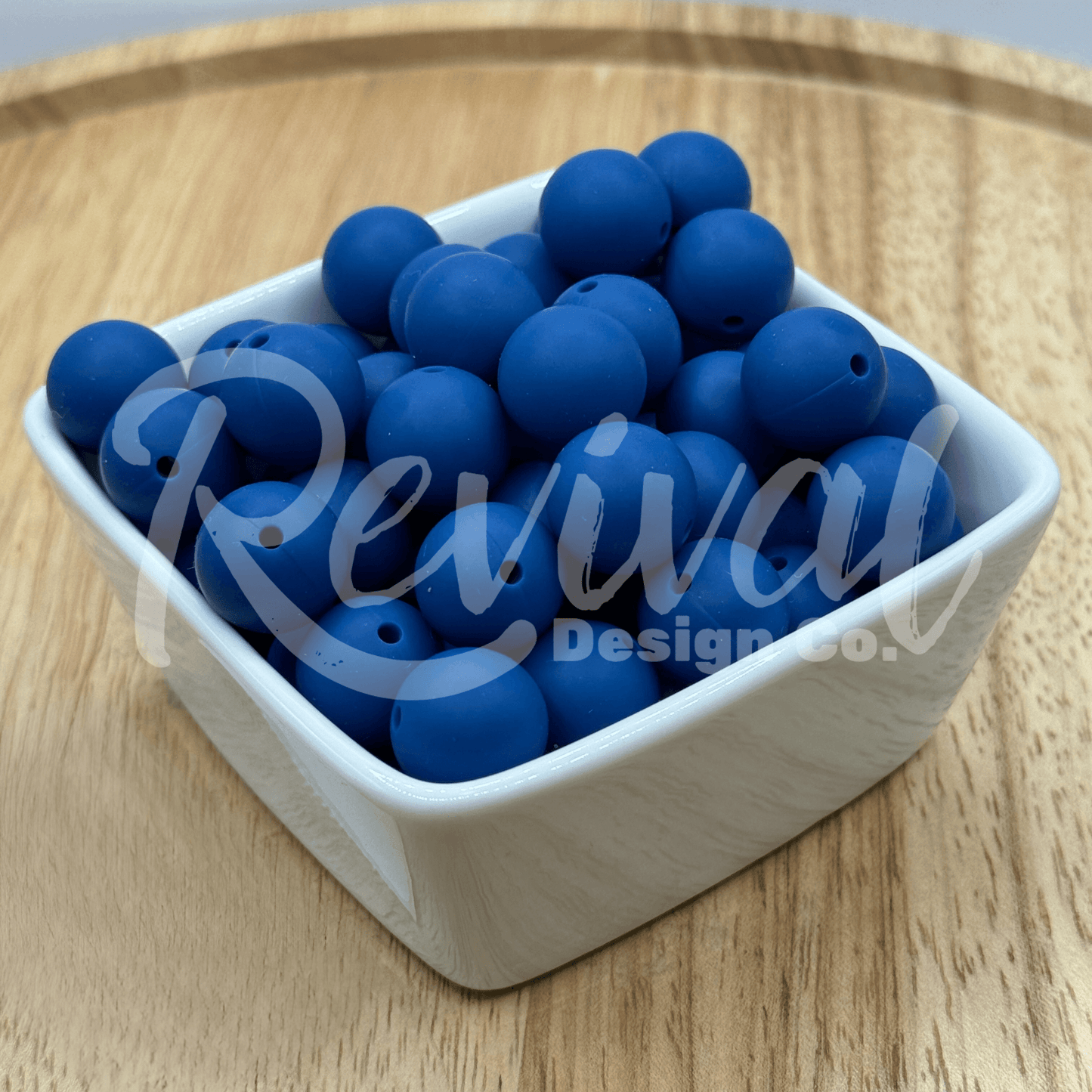 15mm Solid Color Silicone Bead - Navy