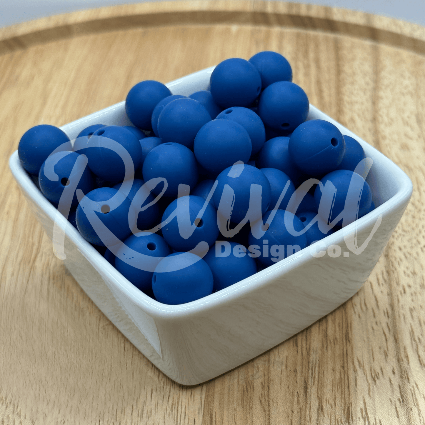 15mm Solid Color Silicone Bead - Navy
