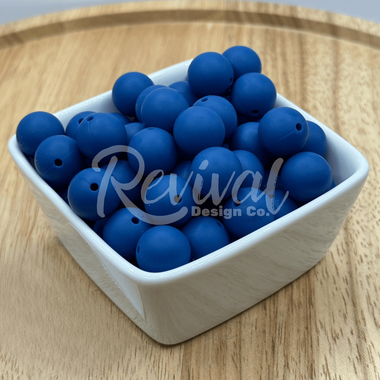 15mm Solid Color Silicone Bead - Navy