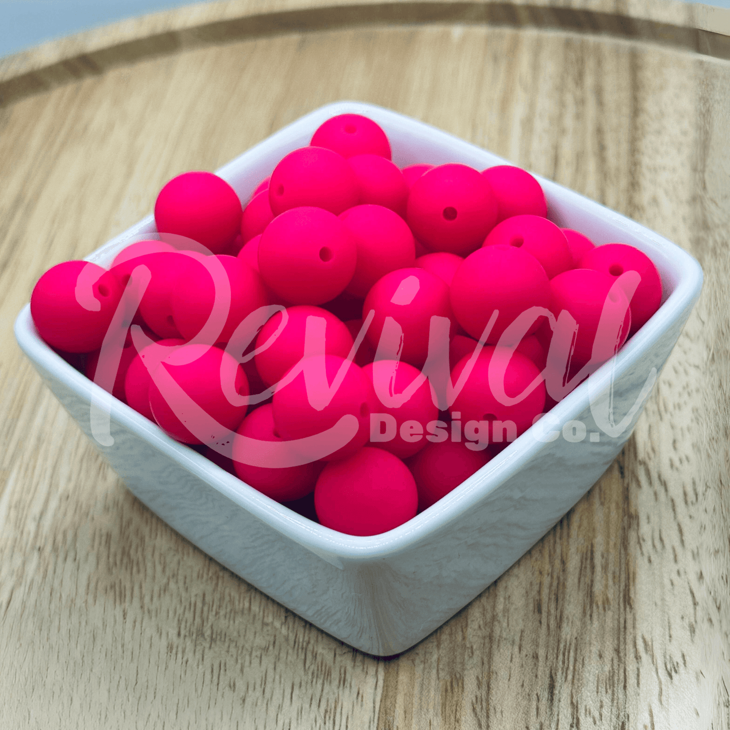 15mm Solid Color Silicone Bead - 80's Pink