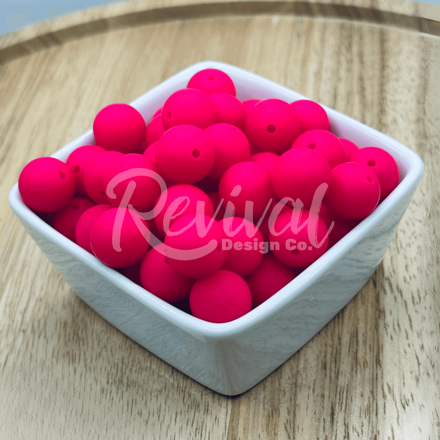15mm Solid Color Silicone Bead - 80s Pink