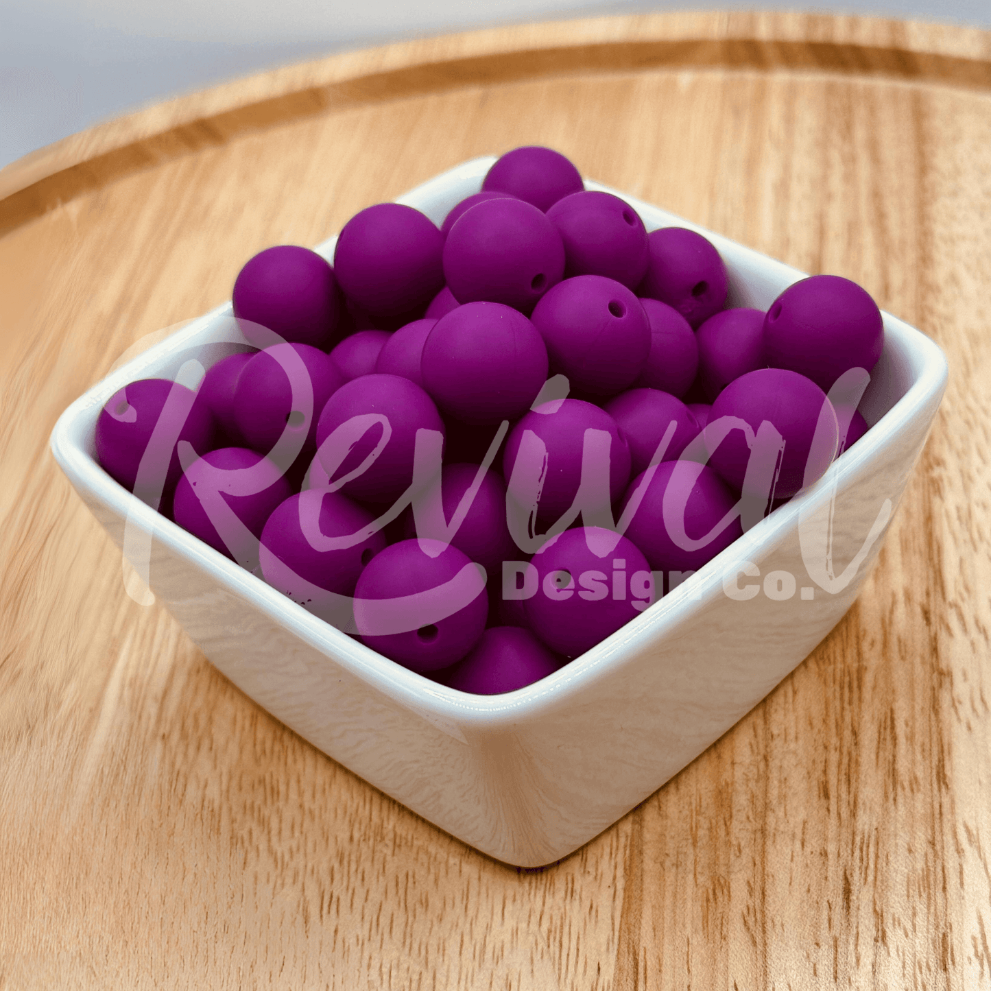 15mm Solid Color Silicone Bead - Magenta