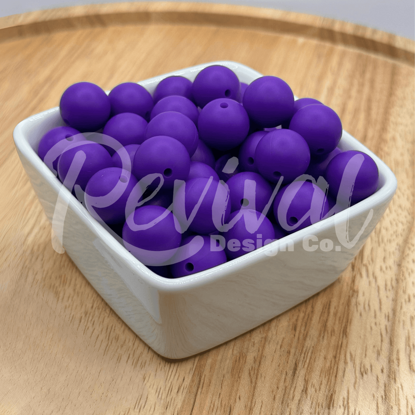 15mm Solid Color Silicone Bead - Ultra Violet