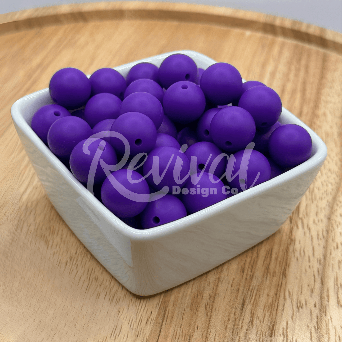15mm Solid Color Silicone Bead - Ultra Violet