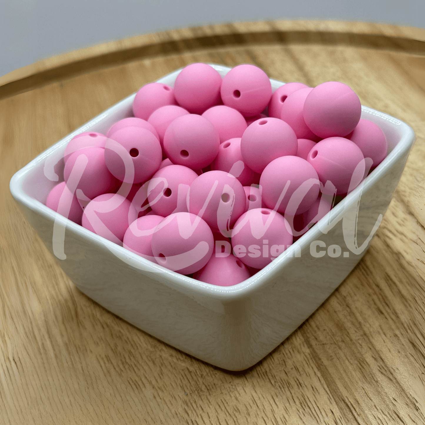15mm Solid Color Silicone Bead - Peony