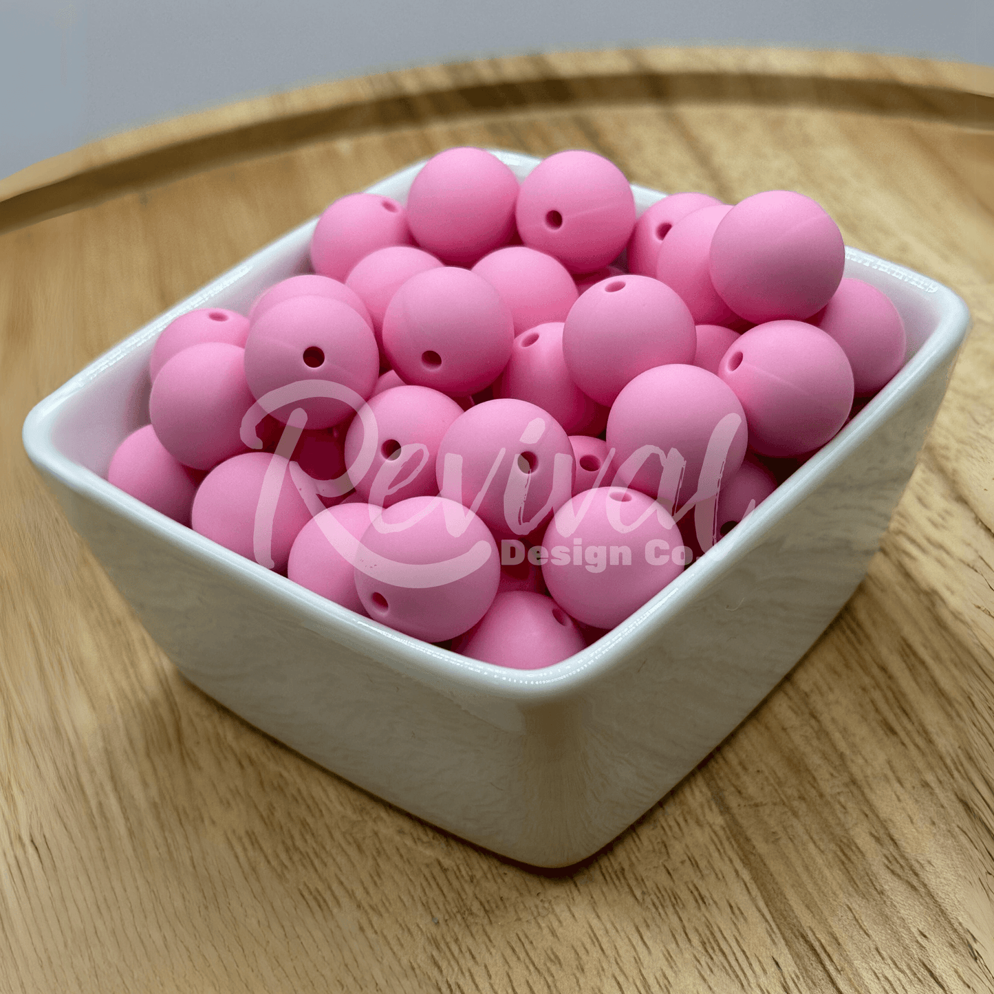 15mm Solid Color Silicone Bead - Peony