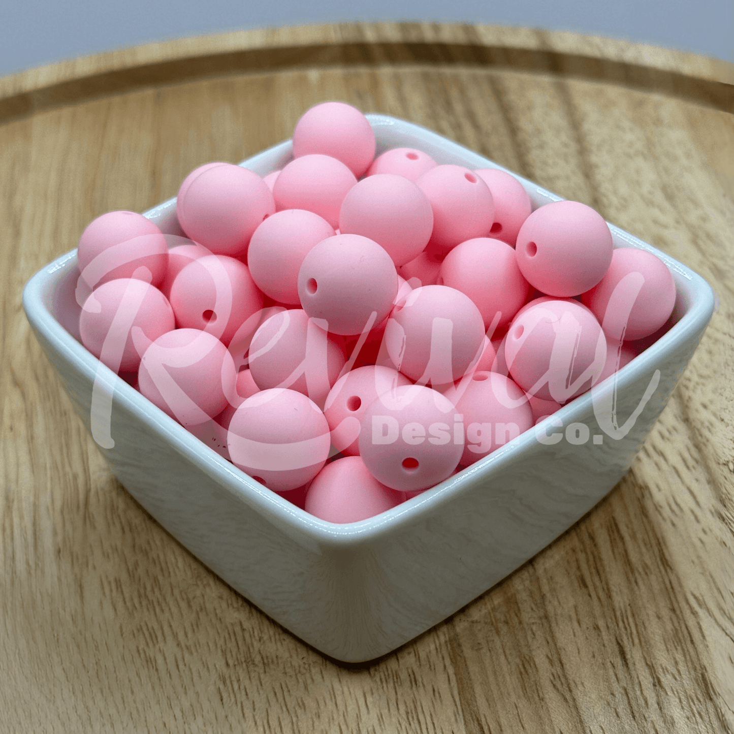 15mm Solid Color Silicone Bead - Soft Pink