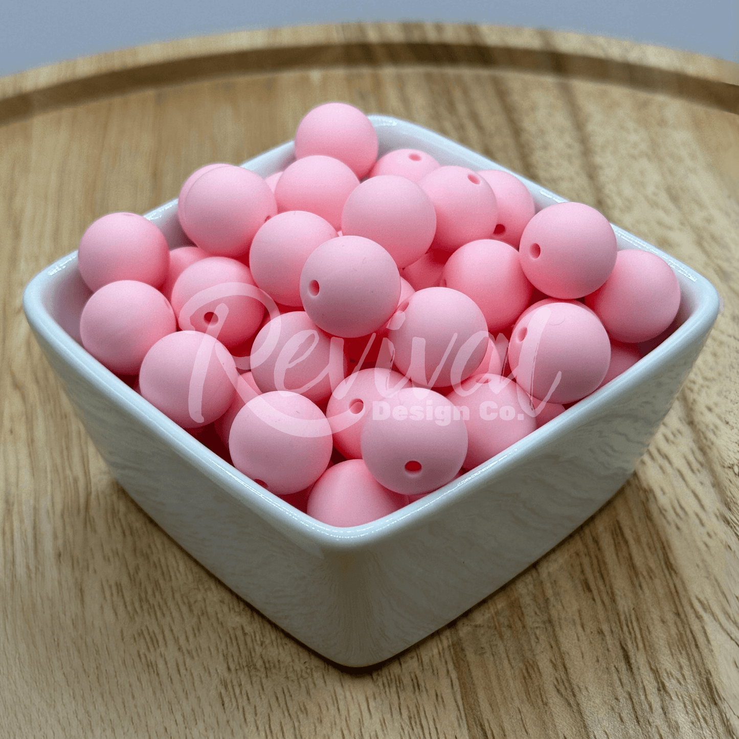 15mm Solid Color Silicone Bead - Soft Pink